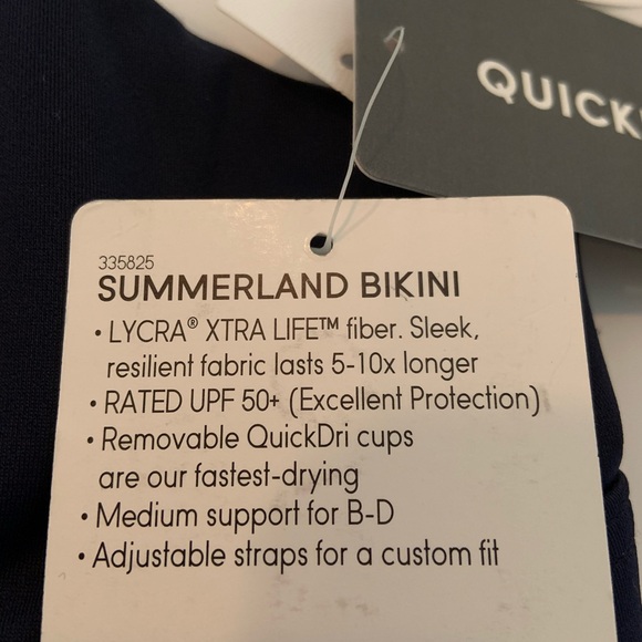 Athleta Summerland Navy Bikini Top NWT Women’s Size 36 B/C - Picture 4 of 9